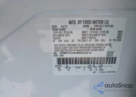 2021 Ford Edge Se from USA, damaged, VIN 2FMPK3G96MBA26214